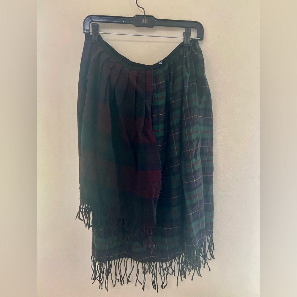 Plaid Fringe Skirt by Hache made in Italy